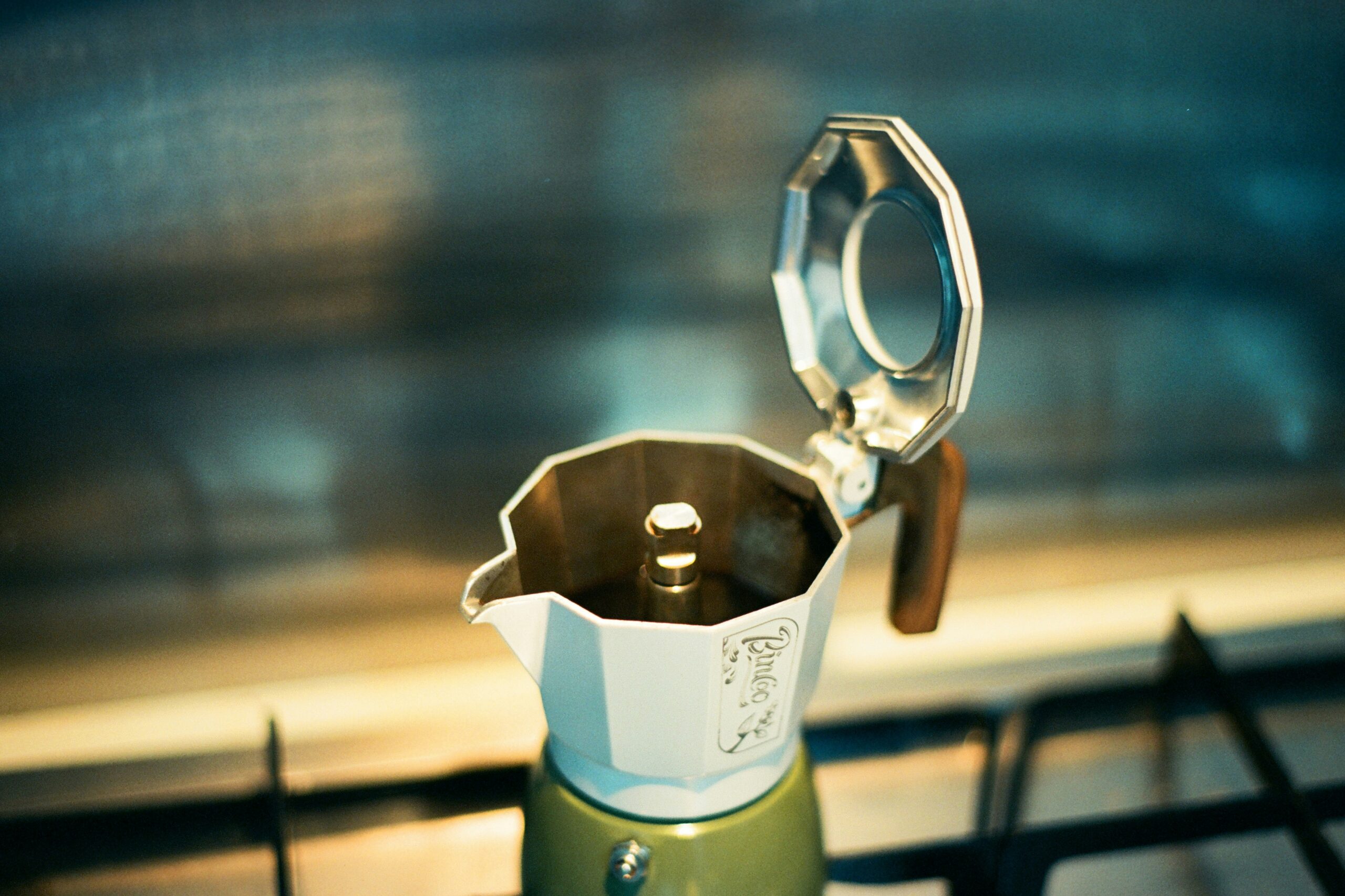 Moka pot on a stovetop